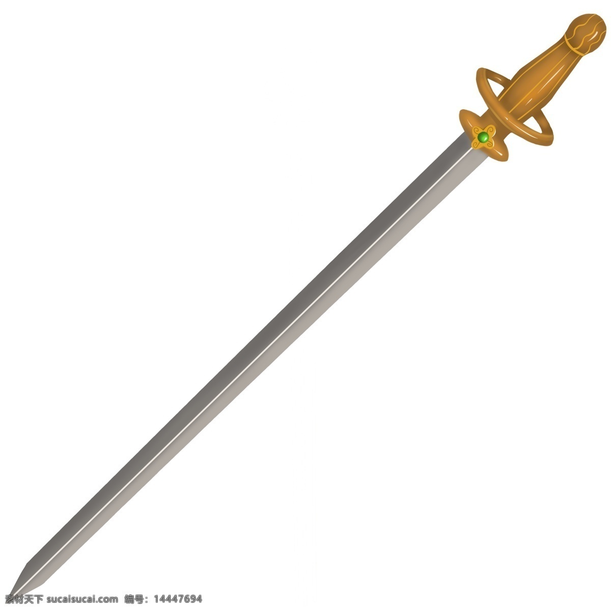 黄色 手柄 长剑 插画 黄色的手柄 漂亮的长剑 创意长剑 立体长剑 长剑装饰 锋利的长剑 长剑插画