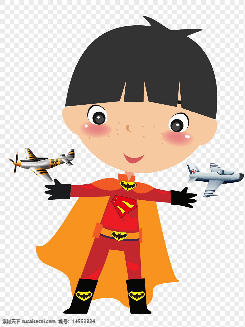 矢量图 酷酷 超人 小男孩 矢量图酷酷的超人小男孩 玩具，飞机
