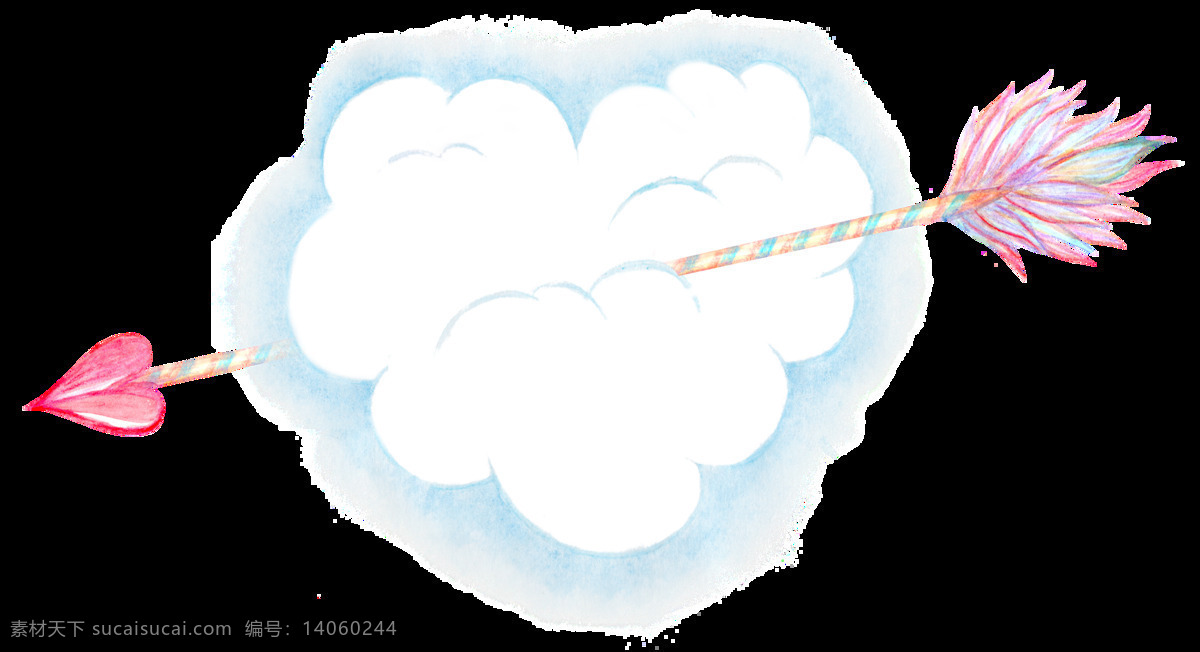 白云 弓箭 透明 装饰 图案 设计素材 png元素