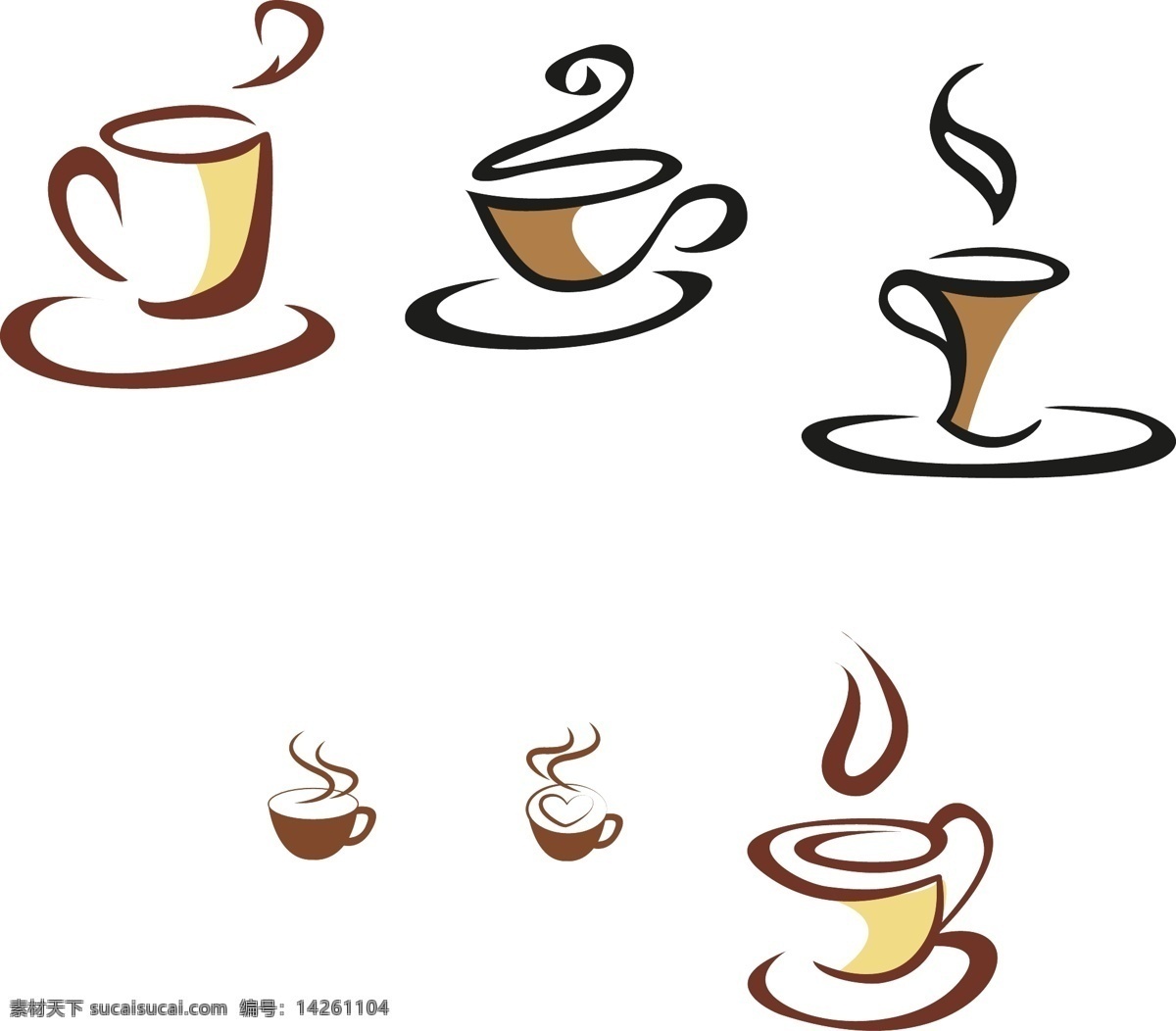 创意 咖啡杯 标志 简约 咖啡店 矢量 徽标 ai素材