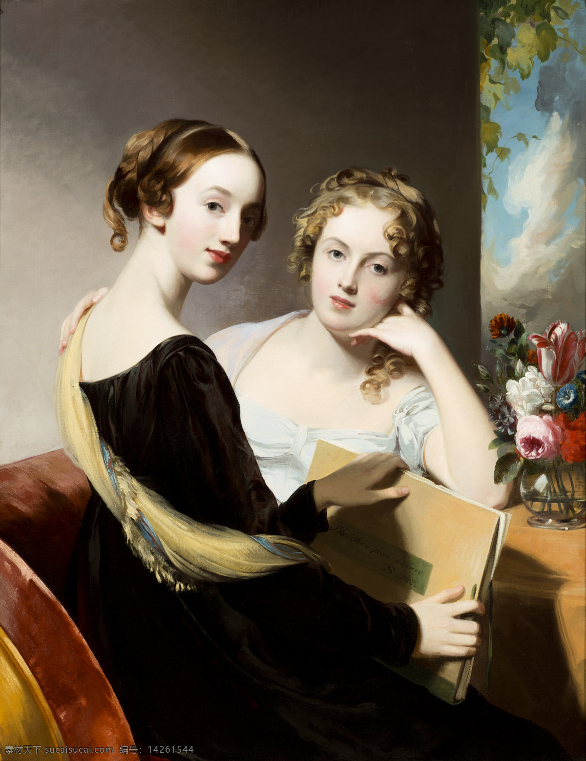 托马斯 萨利作品 英国画家 姐妹俩 玛丽 艾米莉娅 贵族之家 19世纪油画 油画 文化艺术 绘画书法