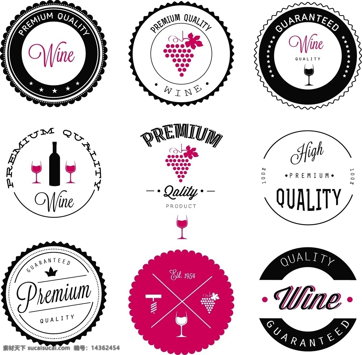 时尚 葡萄酒 标签 徽章 标志 图标 酒杯 红酒 葡萄 餐饮美食 白色