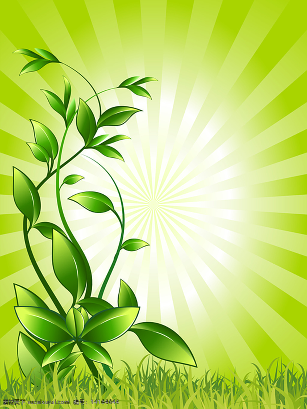 绿色清新插画 植物 绿色 成长 电阻 生存 叶子 生态 环境 环保
