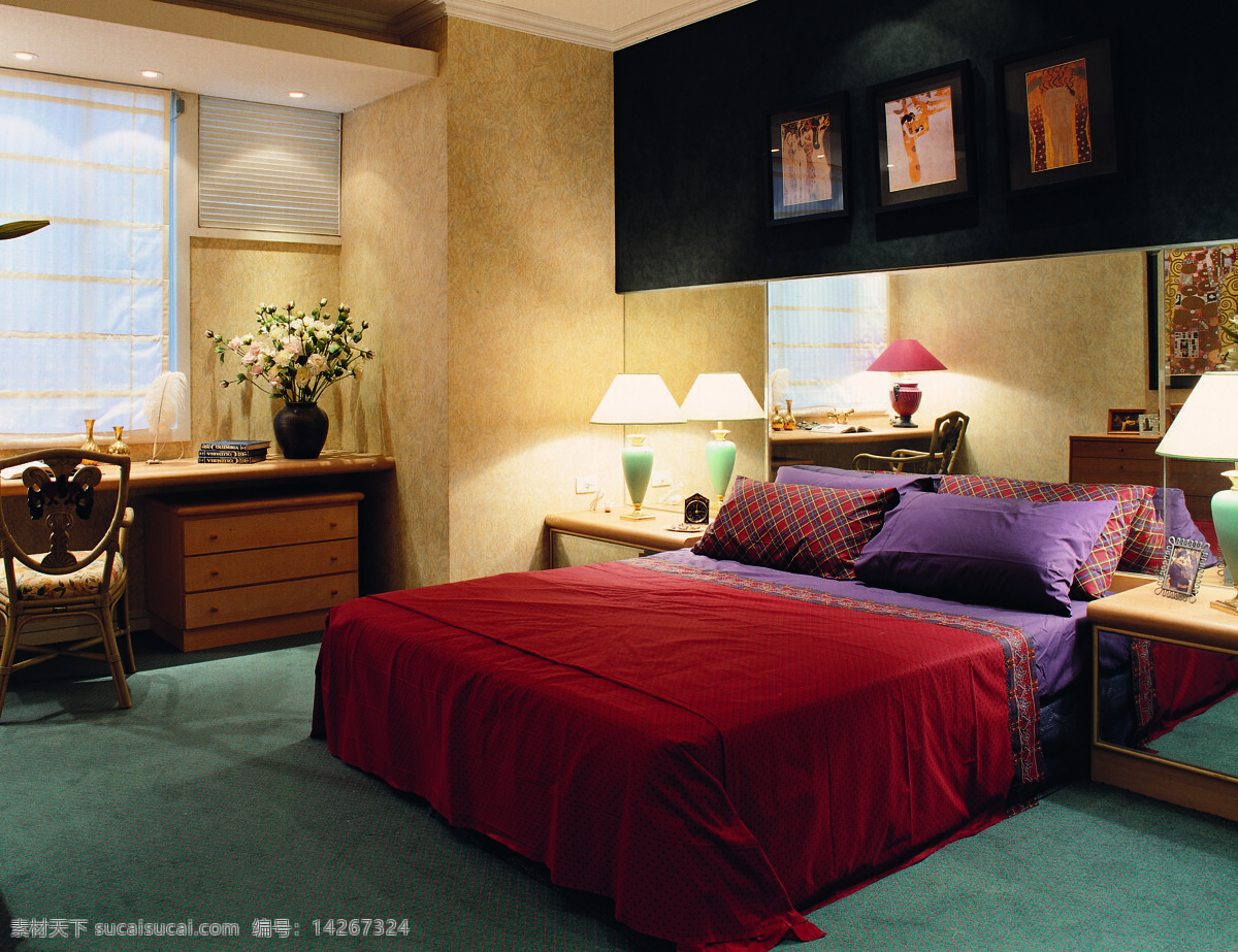 欧式 风格 卧室 布置 大床 建筑园林 欧式装饰 摄影图库 室内摄影 家居装饰素材