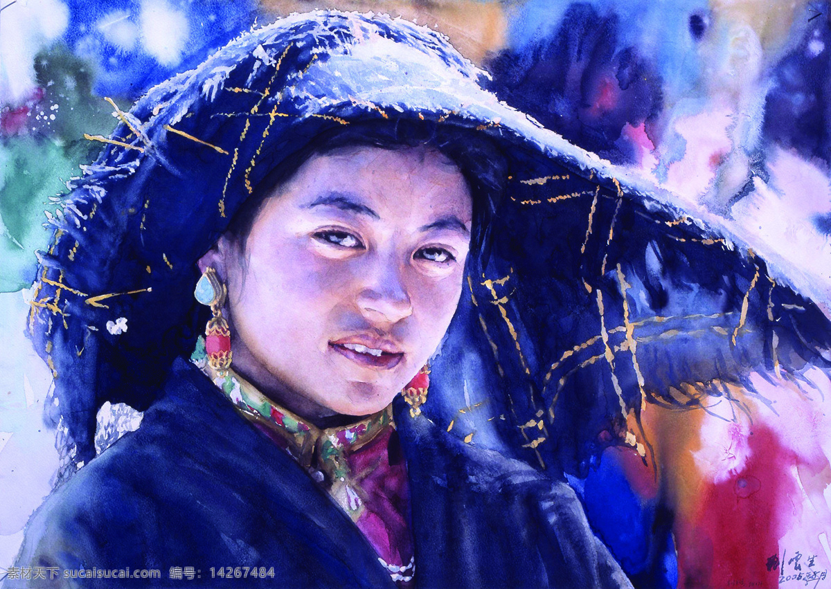 刘 雲 生 300 绘画书法 设计图库 文化艺术 油画 刘雲生 卓玛头像 名家油画集 家居装饰素材