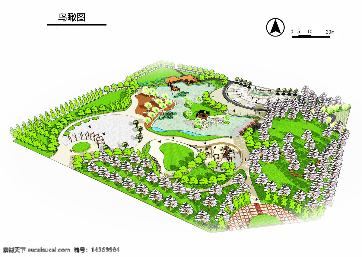 校园 广场 景观设计 鸟瞰图 滨水景观 su模型 星海湾 公园 环境设计