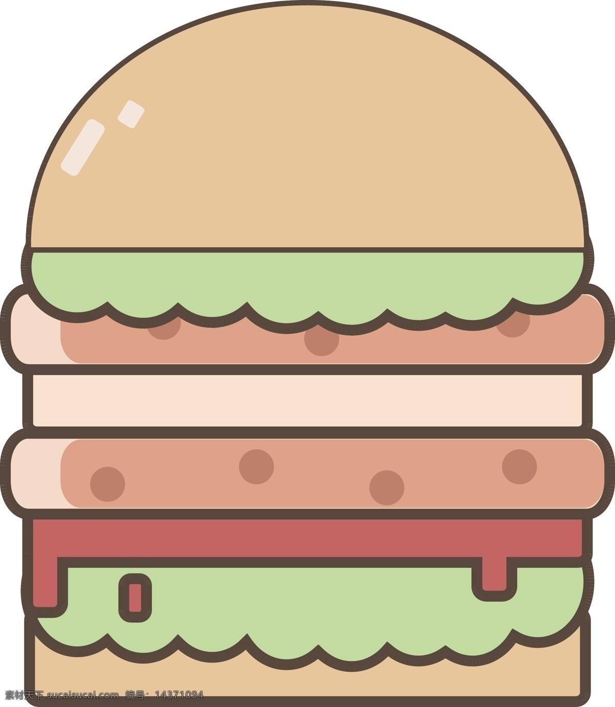 卡通 简约 食物 汉堡 元素 商用 美食 快餐