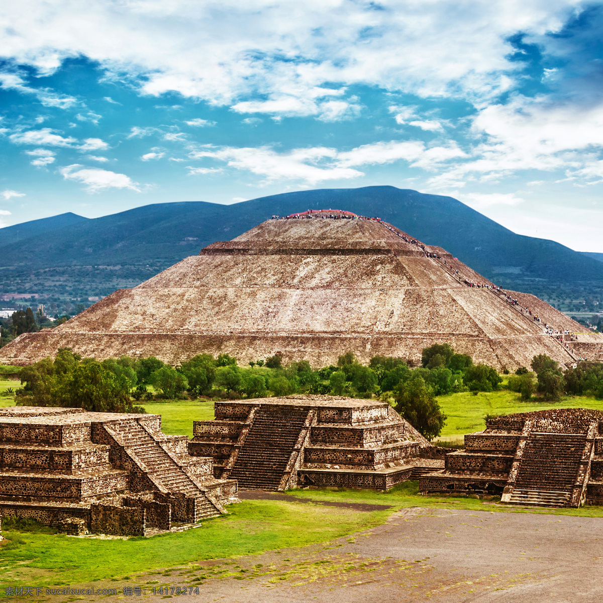墨西哥 古代建筑 古迹 蓝天白云 风景名胜 风景图片