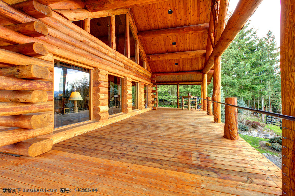 木屋 走廊 木头别墅 木头房子 房屋地产 木屋风景 房子风景 建筑风景 建筑设计 环境家居