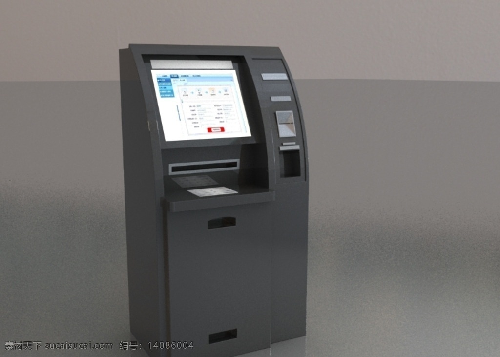 设备 申报机 银行 自助 机器 3d设计 室内模型 max