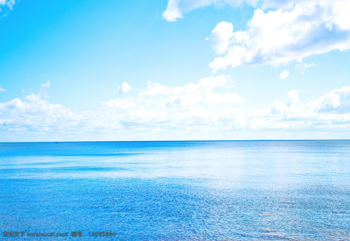 天空海洋 水 天空 白云 海洋 蓝色 水波 云彩 一望无际