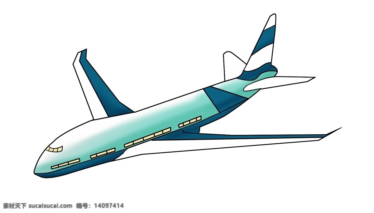 蓝绿色 飞机 客运 机 蓝绿色的机身 绿白条纹机翼 航空飞机 巨大的飞机 跨国外出工具 运输工具